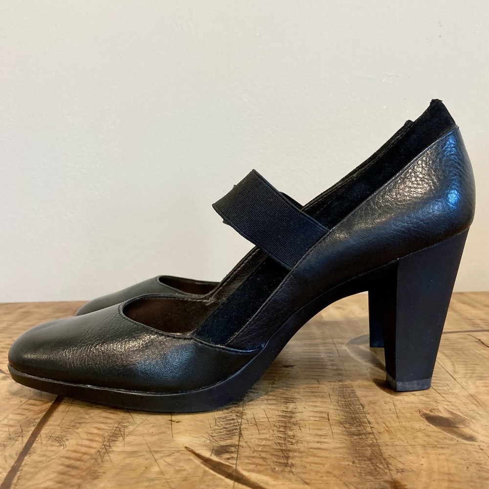 Women’s Black Leather Heels Circa Joan & David Size 7.5 CJ Shana - Picture 2 of 14